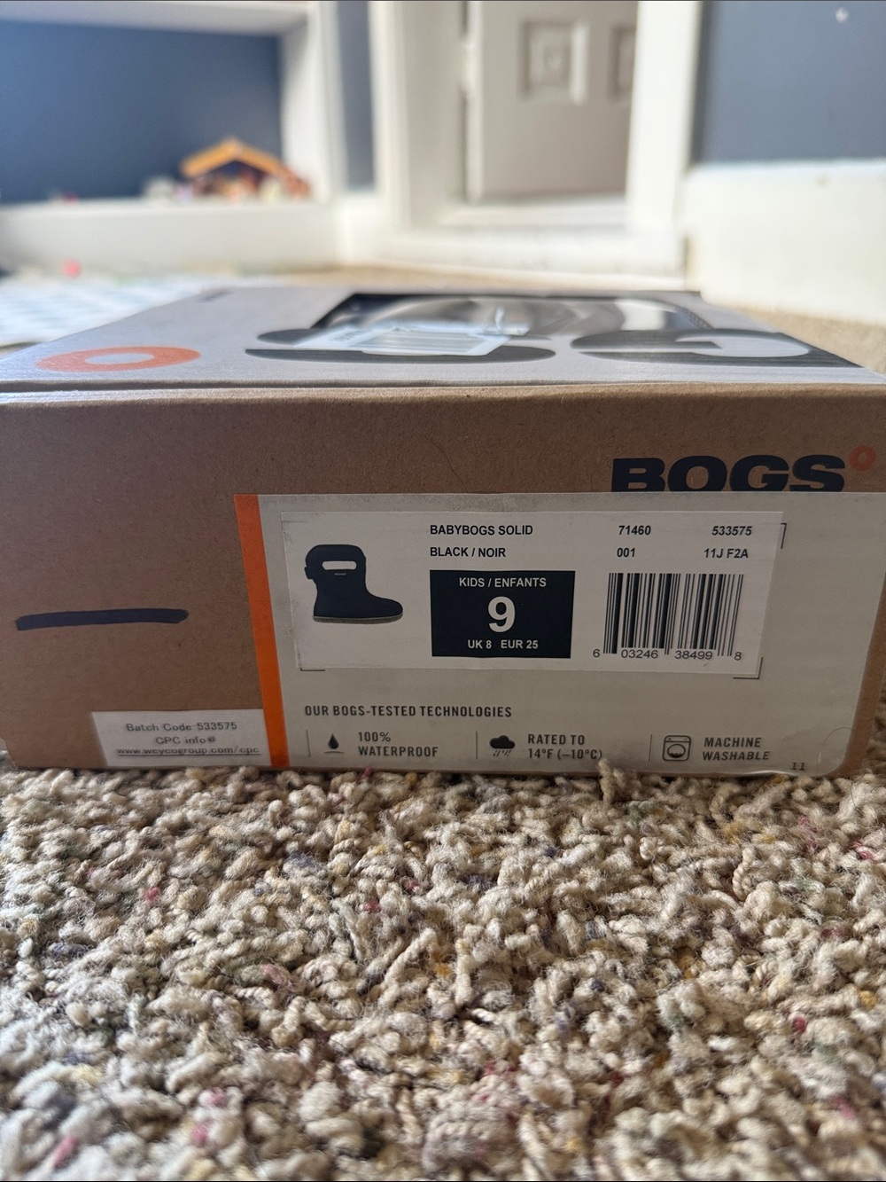 Bogs Kids BabyBogs Solid Rain Boots - Black